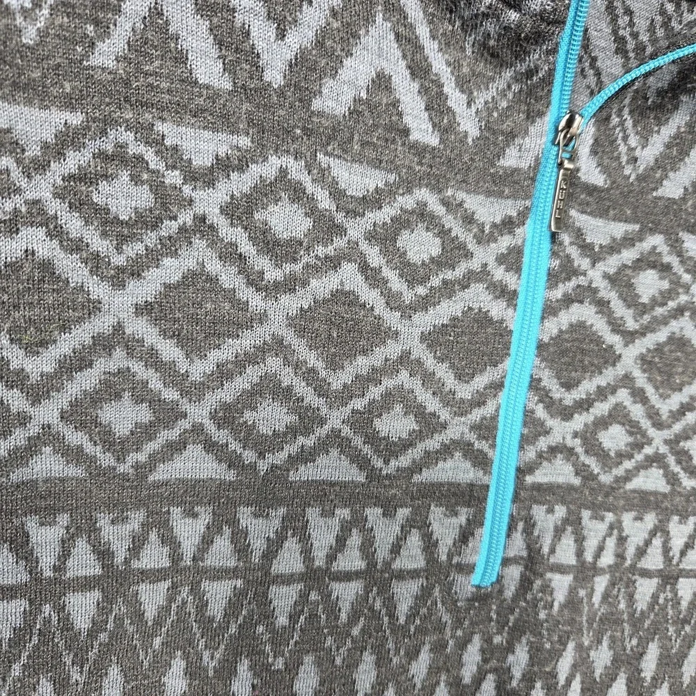 Kuhl Merino Wool Quarter Zip Pullover Women's Large Gray Nordic Sweater Top